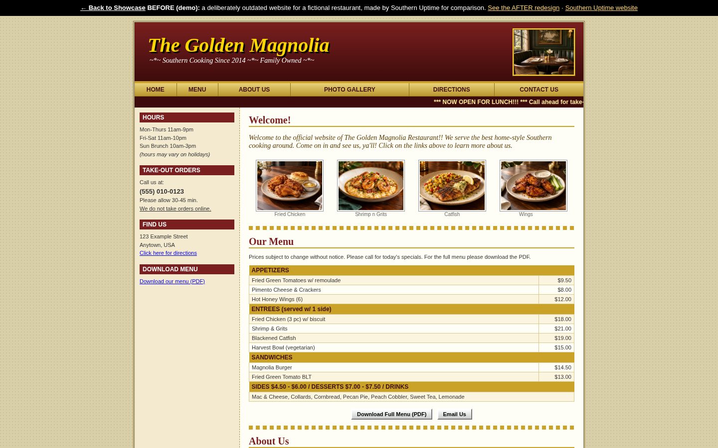 The old Golden Magnolia homepage